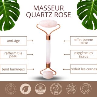 Masseur Visage en Quartz Rose