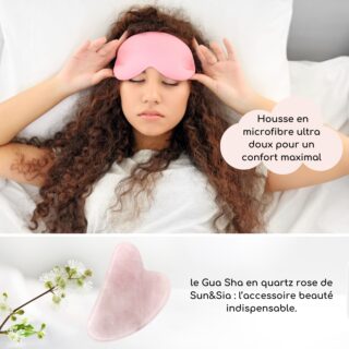 Set Masque Yeux ThermoConfort et GuaSha Quartz Rose + Housse