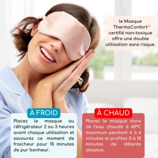 Set Masque Yeux ThermoConfort et GuaSha Quartz Rose + Housse