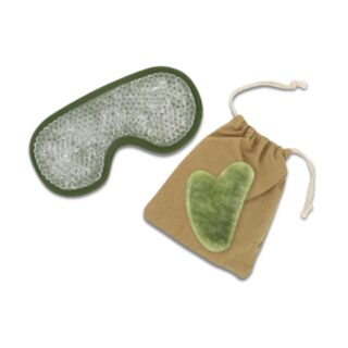 Set Masque Yeux ThermoConfort et GuaSha Jade Vert + Housse