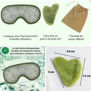 Set Masque Yeux ThermoConfort et GuaSha Jade Vert + Housse – Image 9