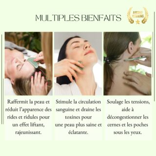Set Masque Yeux ThermoConfort et GuaSha Jade Vert + Housse