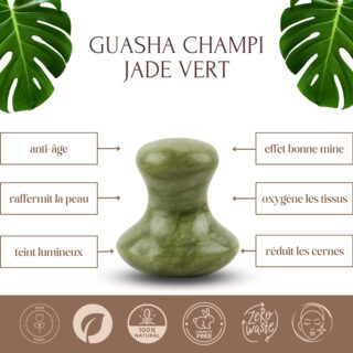 Champi GuaSha en Jade Vert