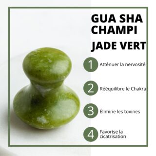 Champi GuaSha en Jade Vert