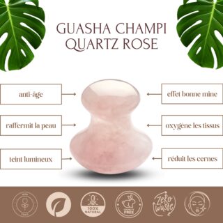 Champi GuaSha en Quartz rose