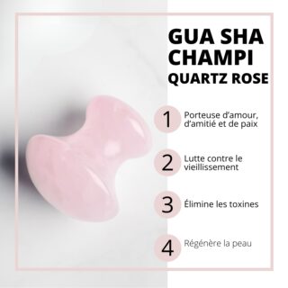 Champi GuaSha en Quartz rose