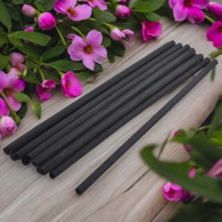 Lot de 10 tiges en Fibre Naturel Noire