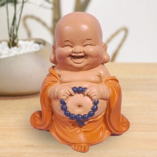 Statuette Bouddha Rieur Toge Orange – Image 6