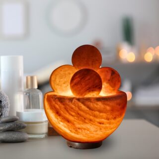 Lampe avec 4 boules de massage en Sel d’Himalaya 2 kg