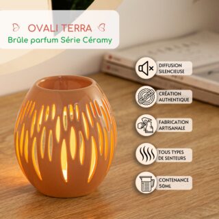 Brûle parfum Série Céramy Ovali Terra