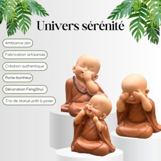 Trio de statues de Bonzes mythiques