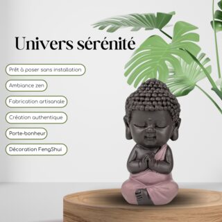Statuette Bouddha Toge Rose