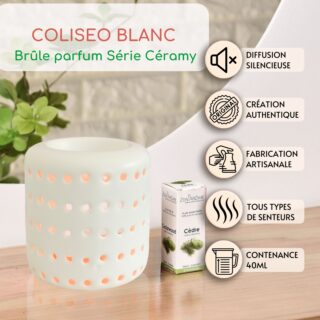 Brûle Parfum Céramique – Coliseo Blanc
