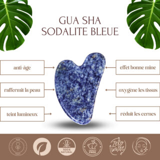 1 Gua Sha en Sodalite Bleue + Housse