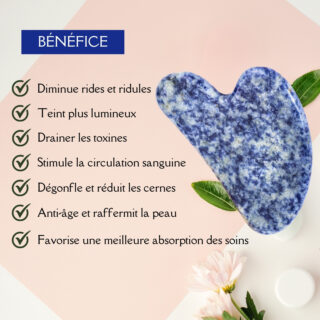 1 Gua Sha en Sodalite Bleue + Housse