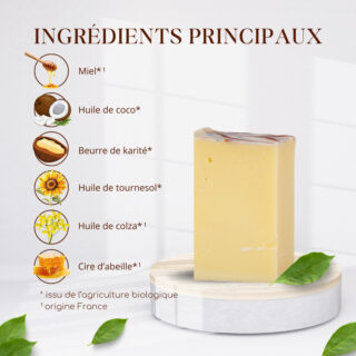 Savon Bio Cire d’Abeille & Miel