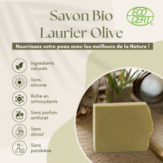 Savon Bio Huile d’Olive et Laurier