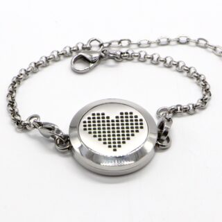 Bracelet Bijou Aromathérapie Cœur Pixel