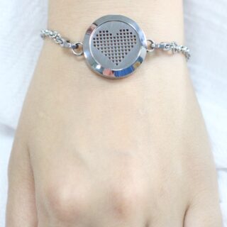 Bracelet Bijou Aromathérapie Cœur Pixel