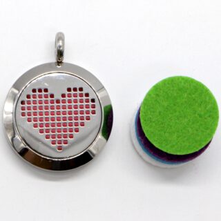 Collier Bijou Aromathérapie Cœur Pixel