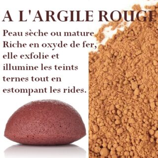 Zéro Déchet Éponge Konjac Pour Visage à l’Argile Rouge – VRAC