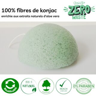 Zéro Déchet Éponge Konjac Pour Visage à l’Aloe Vera – VRAC