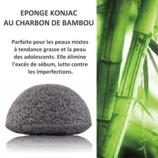 Zéro Déchet Éponge Konjac Pour Visage au Charbon de Bambou – VRAC