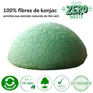 Zéro Déchet Éponge Konjac Pour Visage au Thé Vert – VRAC